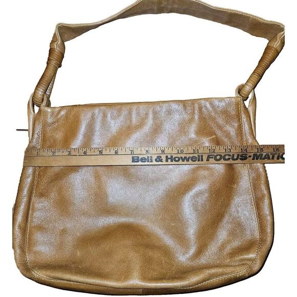 Derek Alexander Central Park Classic Hobo Light Brown Leather Handbag 15"x12" - Picture 12 of 16